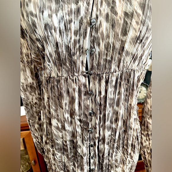 Free People Sheer Leopard Print Button Down Layering Duster Intimates Size P/S - Picture 3 of 13